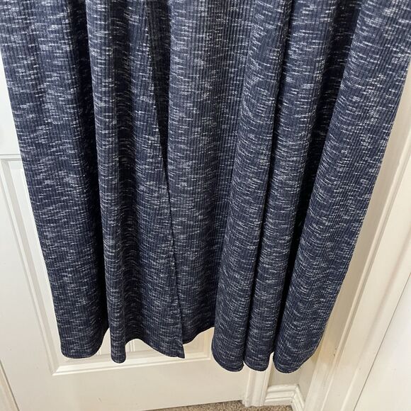 Lularoe Joy Vest Open Duster Size L Navy Blue Gray Side Slits Boho Sleeveless - Picture 3 of 10